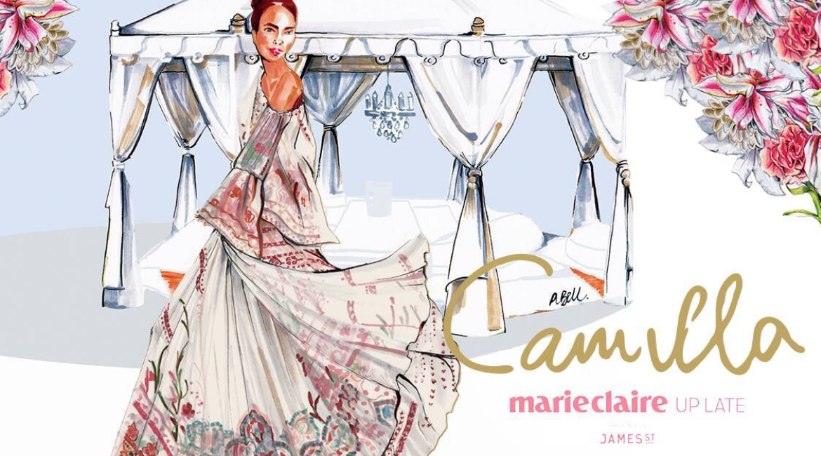 CAMILLA's Marie Claire Up Late campaign Illustration